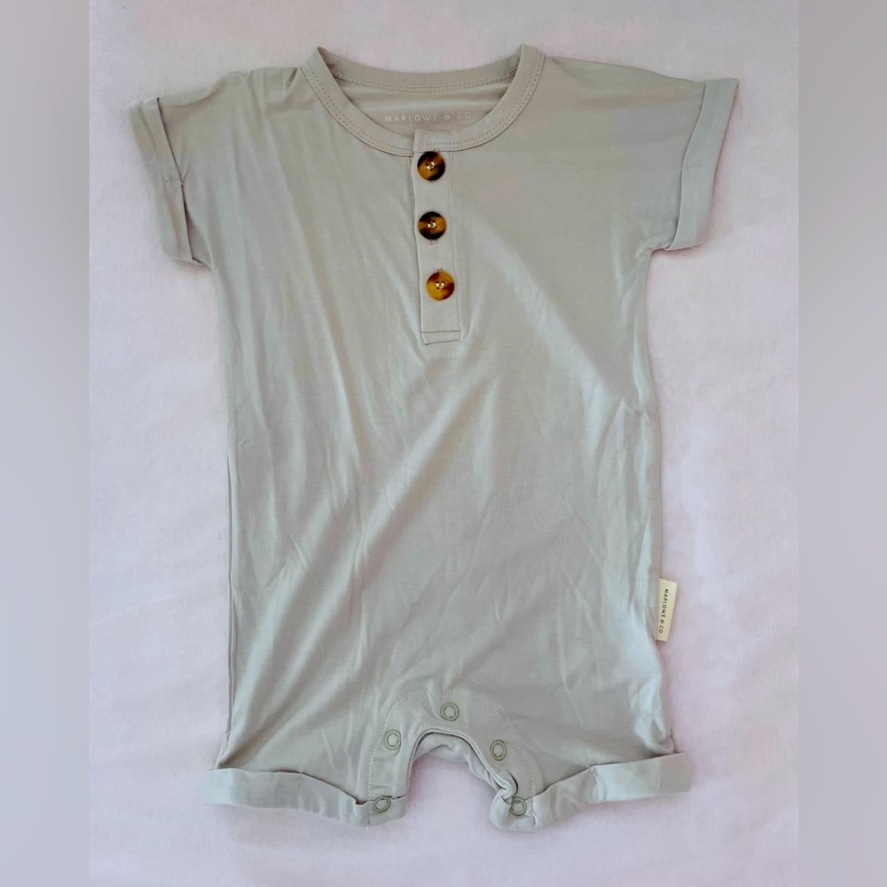Marlowe & Co Lola Romper in Fog Gray 6-12